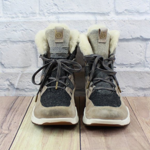 Bionico All Weather Leather Shearling Collar Lined Winter Boots Size 9 - Picture 4 of 9